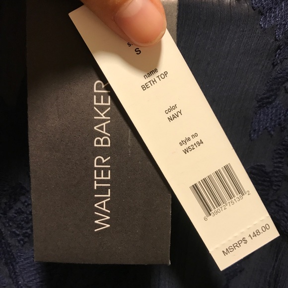 NWTSheer Navy Blue Embroidered Beth - Picture 3 of 5